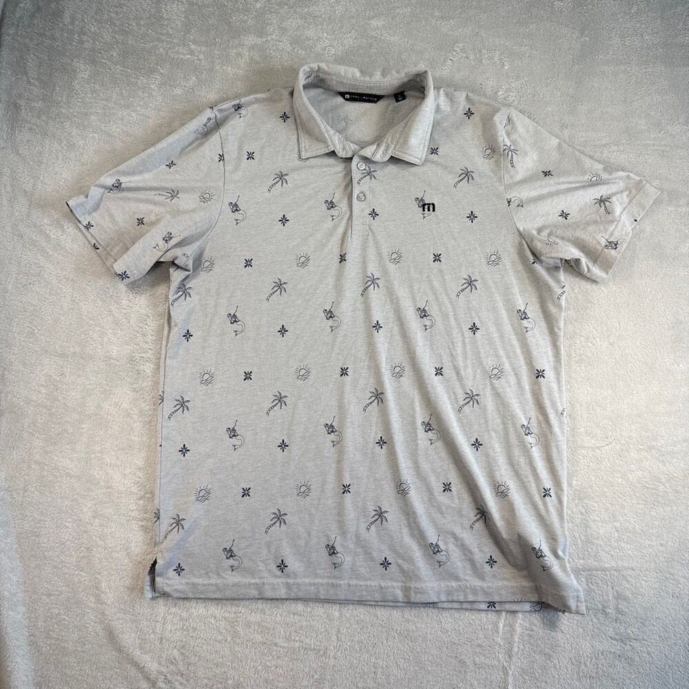Travis Mathew Golf Polo XL Surf Mermaid Skeleton Graphic C